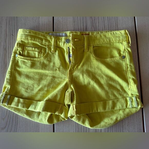 Anthropologie Pilcro & the Letterpress rolled yellow denim shorts size 26 - Picture 1 of 6